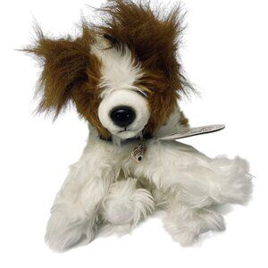 New Vintage 2001 Aurora Puppillons Brown White Puppy Dog Fairy Plush Wings 8”